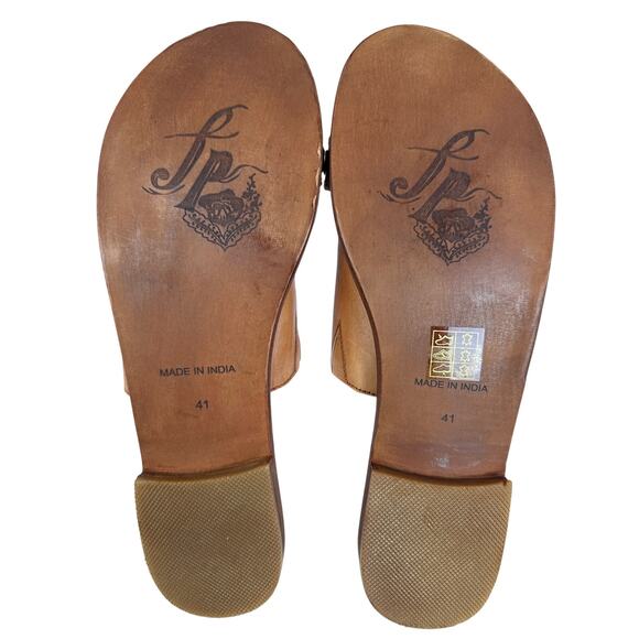 Free People Saturday Slide Sandal EU41 Leather Boho 2 Strap Minimalist Slip On - Picture 3 of 9